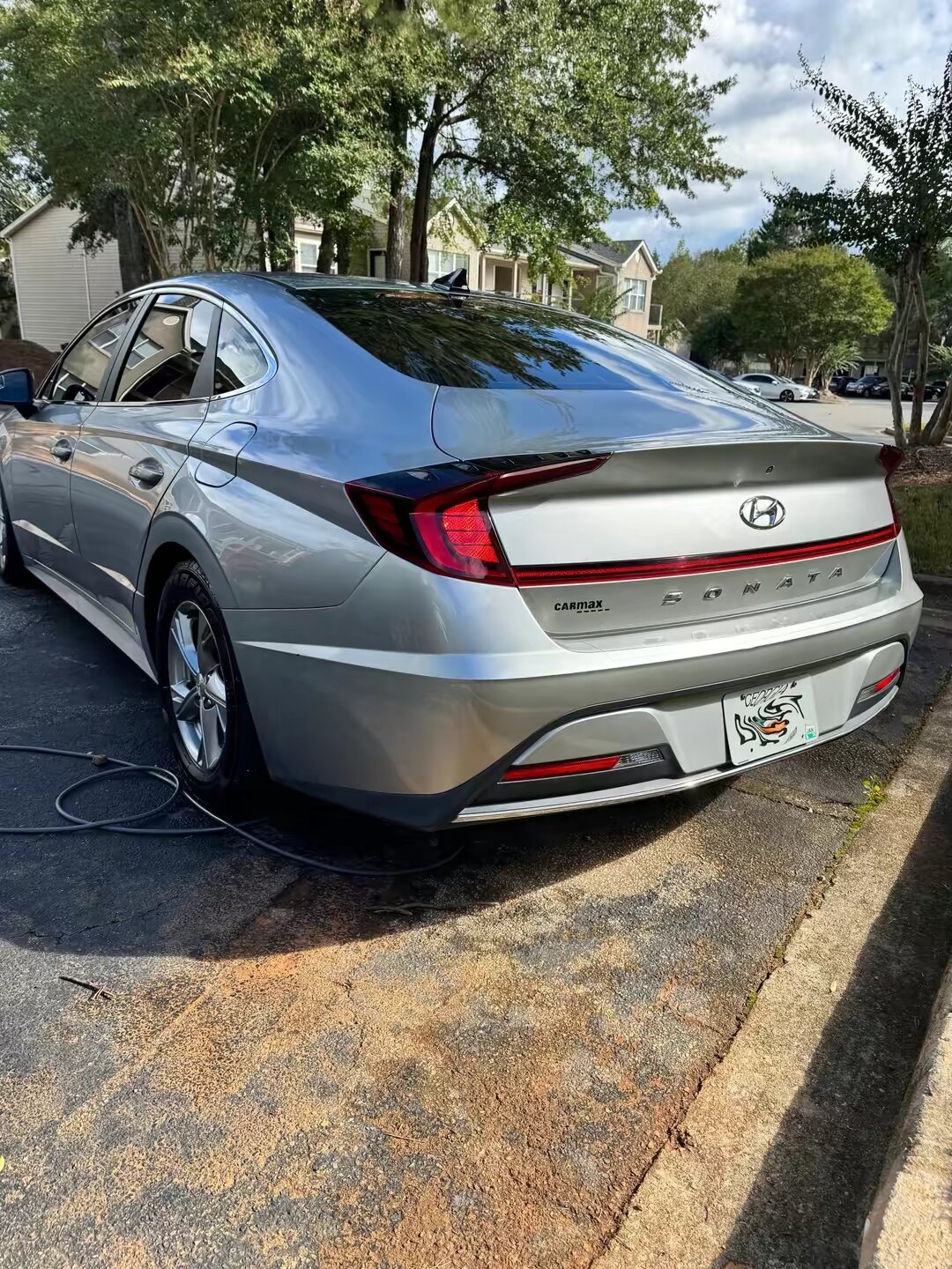 Hyundai Sonata rear after exterior wash and shine